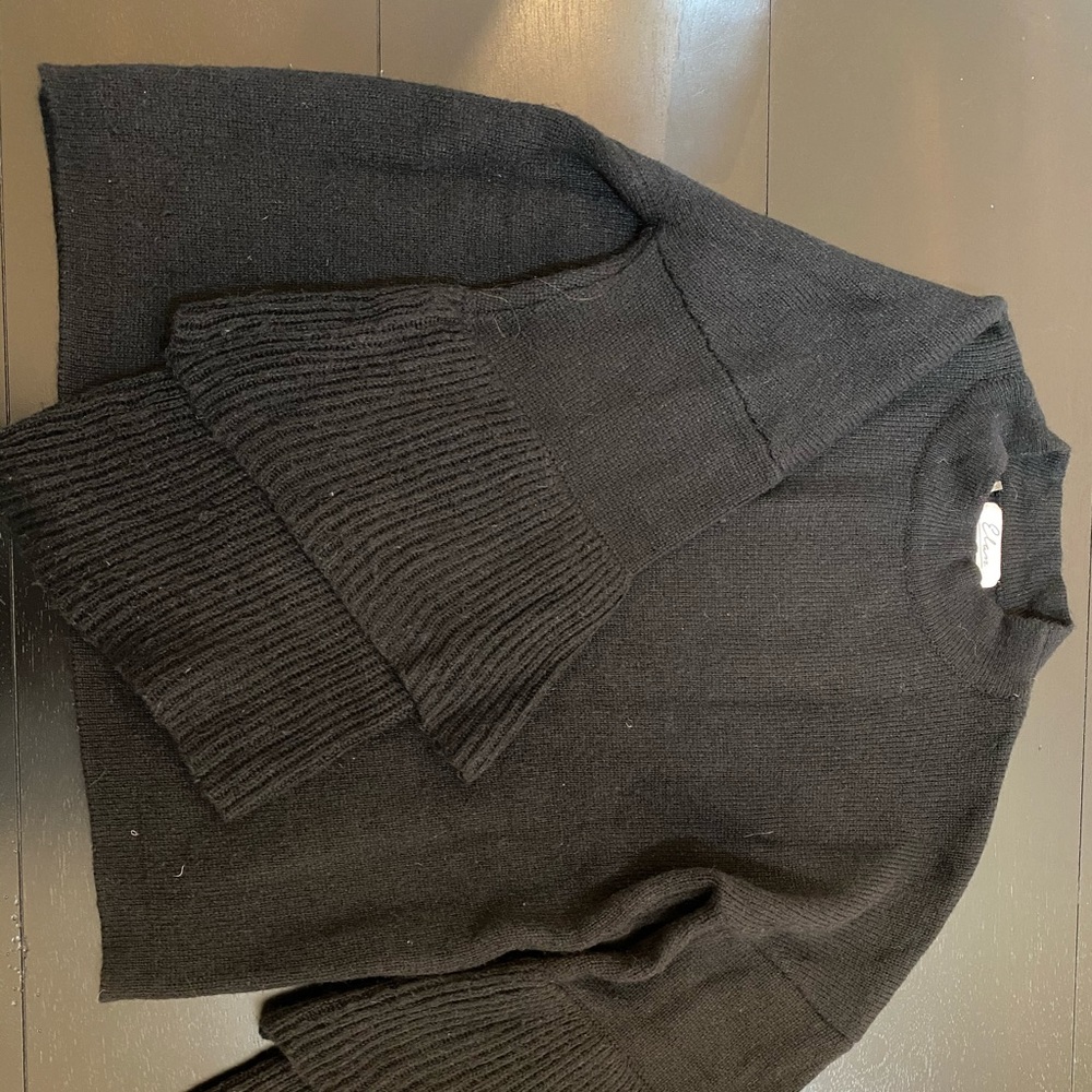 Black bell sleeve sweater